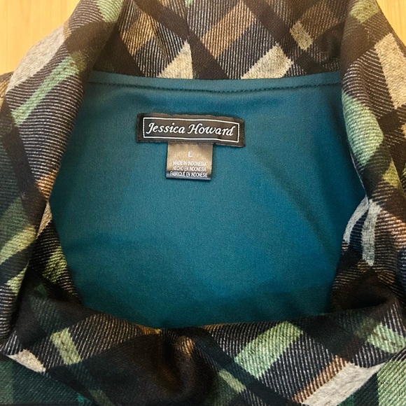 NWT Jessica Howard Flannel Cowl Neck Dress Plaid size Large - Picture 13 of 16